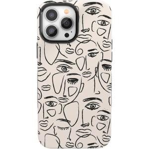 Casely iPhone 13 Pro Max Case | Falling for You | Plum Floral | Bold Protective Design | Compatible with MagSafe(Biege  Black)