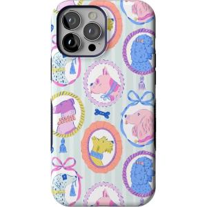 Casely iPhone 13 Pro Max Case | Falling for You | Plum Floral | Bold Protective Design | Compatible with MagSafe(Chateau Pups | French Dog)