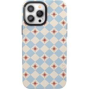 Casely iPhone 13 Pro Max Case | Falling for You | Plum Floral | Bold Protective Design | Compatible with MagSafe(Chelsea Checker | Starlight Tiles)