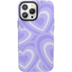 Casely iPhone 13 Pro Max Case | Falling for You | Plum Floral | Bold Protective Design | Compatible with MagSafe(Love Song | Lavender Heart)
