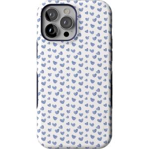 Casely iPhone 13 Pro Max Case | Falling for You | Plum Floral | Bold Protective Design | Compatible with MagSafe(Lovebug | Blue Hearts)