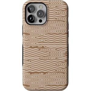 Casely iPhone 13 Pro Max Case | Falling for You | Plum Floral | Bold Protective Design | Compatible with MagSafe(Mocha Ripple | Brown Waves)