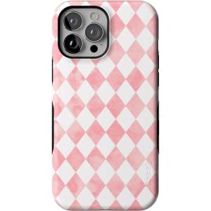 Casely iPhone 13 Pro Max Case | Falling for You | Plum Floral | Bold Protective Design | Compatible with MagSafe(Queen of Diamonds | Pink Watercolor)