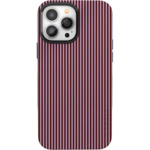 Casely iPhone 13 Pro Max Case | Falling for You | Plum Floral | Bold Protective Design | Compatible with MagSafe(Stripes and the City | Tiny Pinstripe)