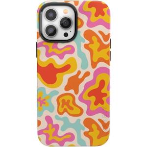Casely iPhone 13 Pro Max Case | Falling for You | Plum Floral | Bold Protective Design | Compatible with MagSafe(Tropical Color Splash | Abstract Retro)