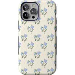 Casely iPhone 13 Pro Max Case | Falling for You | Plum Floral | Bold Protective Design | Compatible with MagSafe(Vintage Garden | Blue Hydrangea)