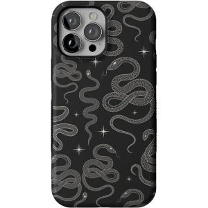 Casely iPhone 13 Pro Max Case | Falling for You | Plum Floral | Bold Protective Design | Compatible with MagSafe(We’re Ready For It | Black Serpent)