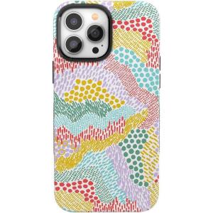 Casely iPhone 13 Pro Max Case | Poppy Meadows | Pastel Floral | Bold Protective Design | Compatible with MagSafe(Color Me Happy | Pattern Colorblock)