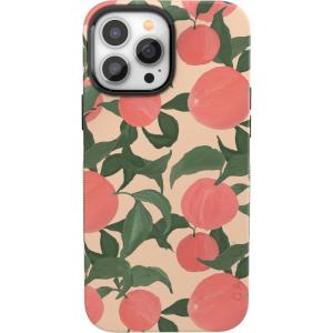 Casely iPhone 13 Pro Max Case | Poppy Meadows | Pastel Floral | Bold Protective Design | Compatible with MagSafe(Feeling Peachy | Blush Vines)