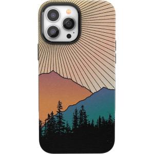 Casely iPhone 13 Pro Max Case | Poppy Meadows | Pastel Floral | Bold Protective Design | Compatible with MagSafe(Golden Hour | Mountain Sunset)