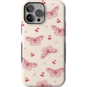 Casely iPhone 13 Pro Max Case | Poppy Meadows | Pastel Floral | Bold Protective Design | Compatible with MagSafe(Heart Flutters | Butterfly)