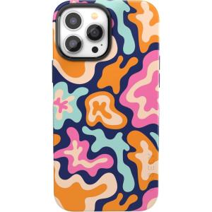 Casely iPhone 13 Pro Max Case | Poppy Meadows | Pastel Floral | Bold Protective Design | Compatible with MagSafe(Midnight Color Splash | Abstract Retro)