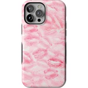 Casely iPhone 13 Pro Max Case | Poppy Meadows | Pastel Floral | Bold Protective Design | Compatible with MagSafe(Sealed with a Kiss | Pink Lipstick)