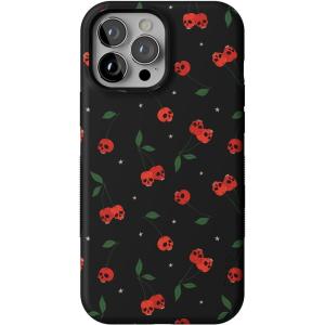 Casely iPhone 13 Pro Max Case | Poppy Meadows | Pastel Floral | Bold Protective Design | Compatible with MagSafe(Sweet Revenge | Cherry Skulls)