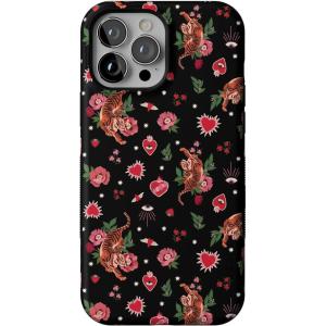 Casely iPhone 13 Pro Max Case | Poppy Meadows | Pastel Floral | Bold Protective Design | Compatible with MagSafe(Wild at Heart | Tiger)