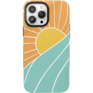Casely iPhone 13 Pro Max Case | Poppy Meadows | Pastel Floral | Bold Protective Design | Compatible with MagSafe(Yellow  Orange  Green)