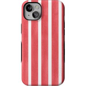 Casely iPhone 14 Plus Case | Coquette Girlie | Pastel Bows | Bold Protective Design | Compatible with MagSafe(East Coast Summer | Red Stripes)