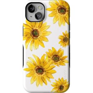 Casely iPhone 14 Plus Case | Coquette Girlie | Pastel Bows | Bold Protective Design | Compatible with MagSafe(Golden Garden | Yellow Sunflower)