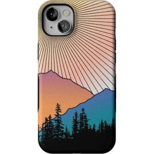 Casely iPhone 14 Plus Case | Coquette Girlie | Pastel Bows | Bold Protective Design | Compatible with MagSafe(Golden Hour | Mountain Sunset)