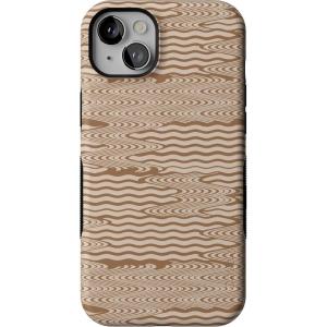 Casely iPhone 14 Plus Case | Coquette Girlie | Pastel Bows | Bold Protective Design | Compatible with MagSafe(Mocha Ripple | Brown Waves)