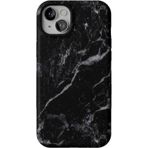 Casely iPhone 14 Plus Case | Opposites Attract | Day & Night Mountains | Bold Protective Design | Compatible with MagSafe(Black Marble)
