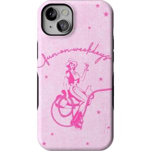 Casely iPhone 14 Plus Case | Opposites Attract | Day & Night Mountains | Bold Protective Design | Compatible with MagSafe(Denim Cowgirl | Fun on Weekdays)