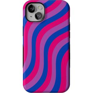 Casely iPhone 14 Plus Case | Opposites Attract | Day & Night Mountains | Bold Protective Design | Compatible with MagSafe(Love Wins | Pride)