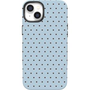 Casely iPhone 14 Plus Case | Opposites Attract | Day & Night Mountains | Bold Protective Design | Compatible with MagSafe(On the Dot | Blue Polka Dot)