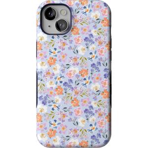 Casely iPhone 14 Plus Case | Opposites Attract | Day & Night Mountains | Bold Protective Design | Compatible with MagSafe(Poppy Meadows | Pastel Floral)