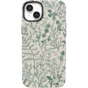 Casely iPhone 14 Plus Case | Opposites Attract | Day & Night Mountains | Bold Protective Design | Compatible with MagSafe(Sage Garden | Green Floral)