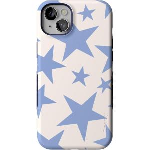 Casely iPhone 14 Plus Case | Opposites Attract | Day & Night Mountains | Bold Protective Design | Compatible with MagSafe(Stars Align | Blue & White Stars)