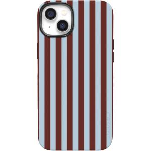 Casely iPhone 14 Plus Case | Opposites Attract | Day & Night Mountains | Bold Protective Design | Compatible with MagSafe(Sunday in Brooklyn | Chocolate Stripes)