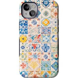 Casely iPhone 14 Plus Case | Opposites Attract | Day & Night Mountains | Bold Protective Design | Compatible with MagSafe(Tuscan Tiles | Dolce Vita)