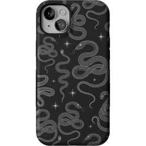 Casely iPhone 14 Plus Case | Opposites Attract | Day & Night Mountains | Bold Protective Design | Compatible with MagSafe(We’re Ready For It | Black Serpent)