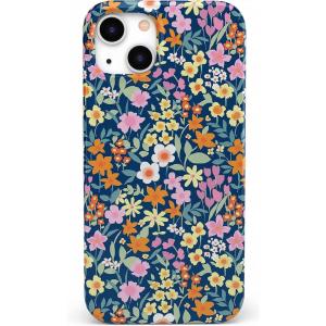 Casely iPhone 14 Plus Case | Van Gogh | Sunflowers Floral | Compatible with MagSafe | Classic Ultra Thin Design(Full Bloom | Navy Floral)