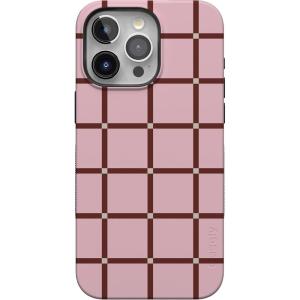 Casely iPhone 15 Pro Max Case | All The Fun Things | Fun on Weekdays | Bold Protective Design | Compatible with MagSafe(Uptown Gridlock | Pink Checkerboard)