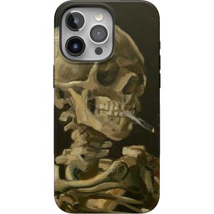 Casely iPhone 15 Pro Max Case | All The Fun Things | Fun on Weekdays | Bold Protective Design | Compatible with MagSafe(Van Gogh | Skull of a Skeleton with Burning Cig)