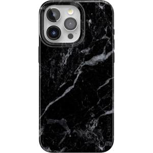 Casely iPhone 15 Pro Max Case | Butter Yellow Stripes | Sunday Best | Compatible with MagSafe | Classic Ultra Thin Design(Black Pearl Marble)