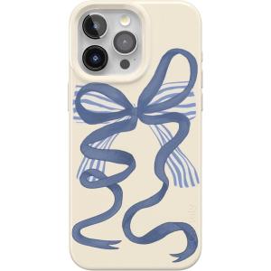 Casely iPhone 15 Pro Max Case | Butter Yellow Stripes | Sunday Best | Compatible with MagSafe | Classic Ultra Thin Design(Heartstrings | Blue Bow)