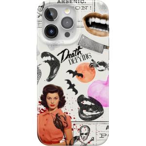 Casely iPhone 15 Pro Max Case | Butter Yellow Stripes | Sunday Best | Compatible with MagSafe | Classic Ultra Thin Design(If You Dare | Horror Collage)