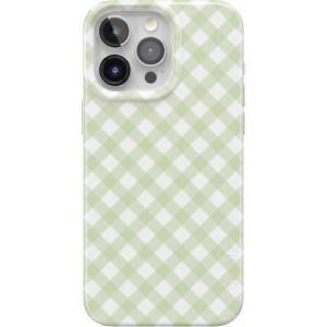 Casely iPhone 15 Pro Max Case | Butter Yellow Stripes | Sunday Best | Compatible with MagSafe | Classic Ultra Thin Design(Mint Lattice | Sunday Best)