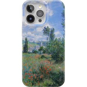 Casely iPhone 15 Pro Max Case | Butter Yellow Stripes | Sunday Best | Compatible with MagSafe | Classic Ultra Thin Design(Monet’s View | The Met Museum)