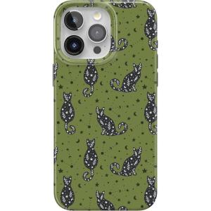 Casely iPhone 15 Pro Max Case | Butter Yellow Stripes | Sunday Best | Compatible with MagSafe | Classic Ultra Thin Design(Sabrina’s Bestie | Black Cats)