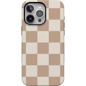 Casely iPhone 15 Pro Max Case | Heart Throb | Endless Hearts | Bold Protective Design | Compatible with MagSafe(Fit Check | Neutral Checkerboard)