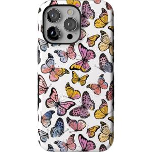 Casely iPhone 15 Pro Max Case | Heart Throb | Endless Hearts | Bold Protective Design | Compatible with MagSafe(Free Spirit | Rainbow Butterfly)