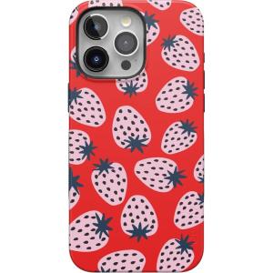 Casely iPhone 15 Pro Max Case | Heart Throb | Endless Hearts | Bold Protective Design | Compatible with MagSafe(I’d Pick You | Red Strawberry)