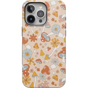Casely iPhone 15 Pro Max Case | Heart Throb | Endless Hearts | Bold Protective Design | Compatible with MagSafe(Mushroom Magic | Retro Floral)