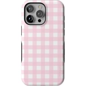 Casely iPhone 15 Pro Max Case | Heart Throb | Endless Hearts | Bold Protective Design | Compatible with MagSafe(Pink Plaid | Sunday Best)