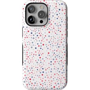 Casely iPhone 15 Pro Max Case | Heart Throb | Endless Hearts | Bold Protective Design | Compatible with MagSafe(Seeing Stars | Red  White & Blue)