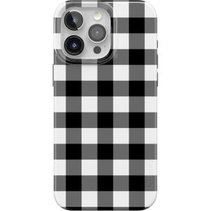 Casely iPhone 15 Pro Max Case | Moody Monochrome | Bordeaux Rose | Compatible with MagSafe | Classic Ultra Thin Design(Check Me Out | Checkerboard)